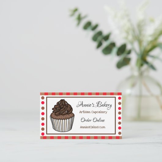 Bakkerij | Chocolade besproeide koekjes Visitekaartje (Staand voorkant)