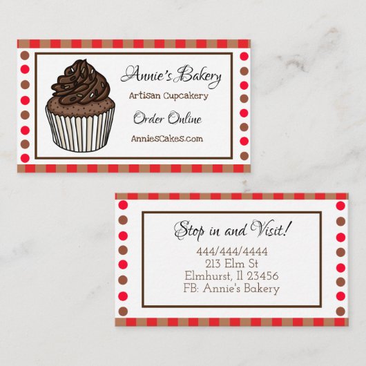 Bakkerij | Chocolade besproeide koekjes Visitekaartje (Voorkant / Achterkant)