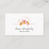 Bakkerij Croissant Roze Coquette Waterverf Schatti Visitekaartje (Voorkant)