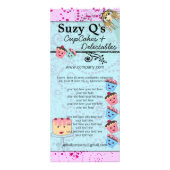 Bakkerij Cupcake Aqua Blue Swirled Rack Kaart (Achterkant)