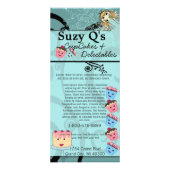 Bakkerij Cupcake Aqua Blue Swirled Rack Kaart (Voorkant)