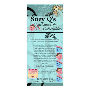 Bakkerij Cupcake Aqua Blue Swirled Rack Kaart