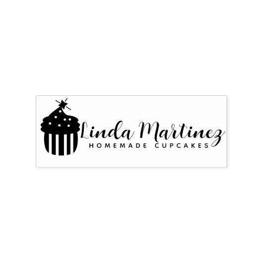 Bakkerij Cupcake Bakker Thuisgemaakt Script Logo Rubberstempel (Afrduk)