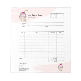 Bakkerij Cupcake Bestelformulier Factuur Notitiebl Notitieblok