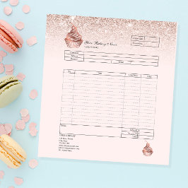 Bakkerij Cupcake Bestelformulier Factuur Notitiebl Notitieblok