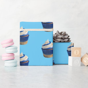 Bakkerij Cupcake Blauw Cadeaupapier