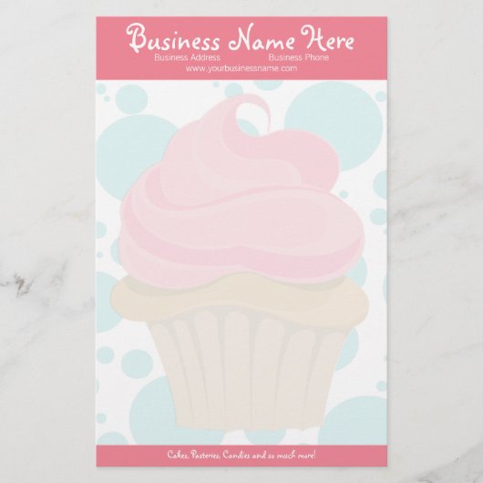 Bakkerij Cupcake Briefpapier (Voorkant)