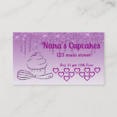 Bakkerij Cupcake Business Loyalty Punch Kaart (Voorkant)