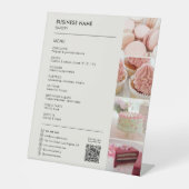 Bakkerij Cupcake Cake Shop Menu Zakelijk Reclamebord Met Voetstuk (Voorkant)