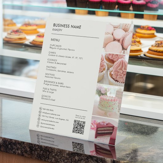 Bakkerij Cupcake Cake Shop Menu Zakelijk Reclamebord Met Voetstuk