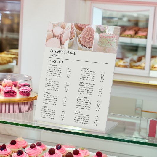 Bakkerij Cupcake Cake Shop prijslijst Reclamebord Met Voetstuk