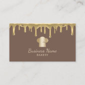 Bakkerij Cupcake Cakes & Sweets Chef Pet Gold Drip Visitekaartje (Voorkant)