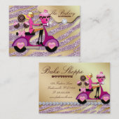 Bakkerij Cupcake Cokke Poppen Glitter Chocolade Visitekaartje (Voorkant / Achterkant)