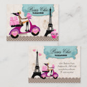 Bakkerij Cupcake Cookies Scooter Paris Eiffel Towe Visitekaartje (Voorkant / Achterkant)