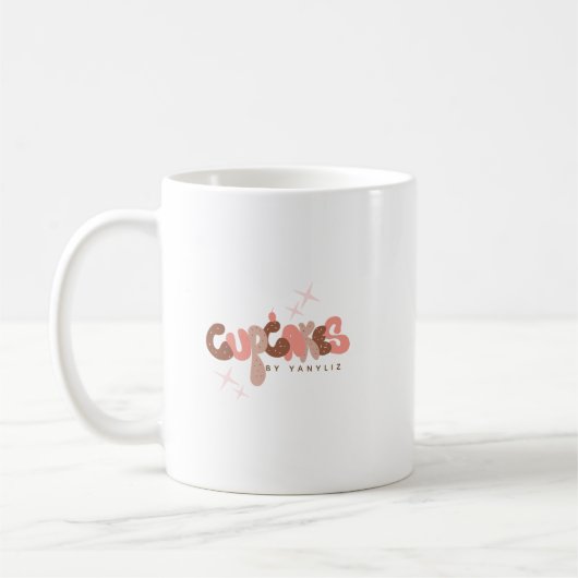 Bakkerij Cupcake Hand Lettering Zakelijk        Koffiemok (Links)