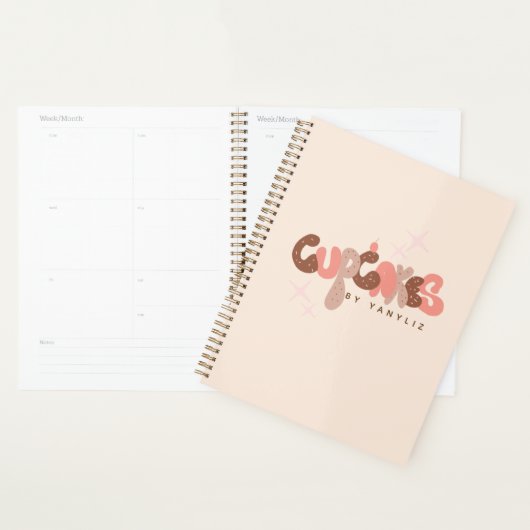 Bakkerij Cupcake Hand Lettering Zakelijk    Planner (Display)