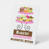 Bakkerij Cupcake Pedestal Sign Reclamebord Met Voetstuk (Voorkant)
