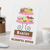 Bakkerij Cupcake Pedestal Sign Reclamebord Met Voetstuk (Insitu)