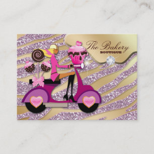 Bakkerij Cupcake Poppen Glitter Chocolade Visitekaartje