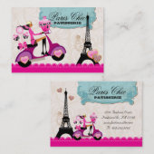 Bakkerij Cupcake Poppen Parijs Eiffeltoren xox b Visitekaartje (Voorkant / Achterkant)