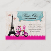 Bakkerij Cupcake Poppen Parijs Eiffeltoren xox b Visitekaartje (Achterkant)