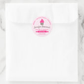 Bakkerij Cupcake Roze logo branding Ronde Sticker (Tas)