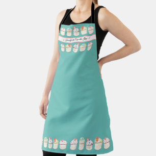 Bakkerij Cupcake Shop Waterverf Blauwgroen Blauw G Schort