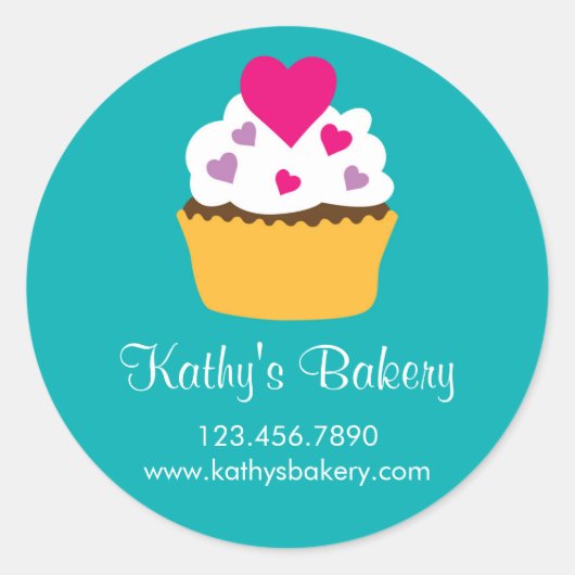 Bakkerij Cupcake Sticker (Voorkant)