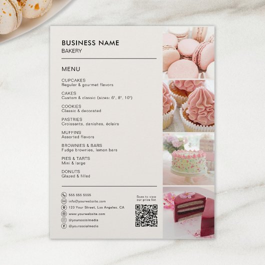 Bakkerij Cupcake Taart Winkel Menu Zakelijk