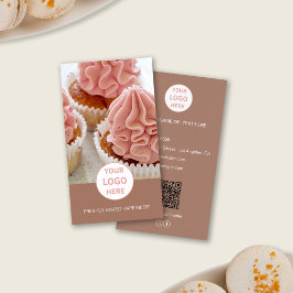 Bakkerij Custom Foto Logo QR Bruin Visitekaartje