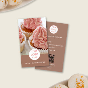 Bakkerij Custom Foto Logo QR Bruin Visitekaartje