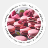 Bakkerij Custom Foto Macarons Wit Ronde Sticker (Voorkant)