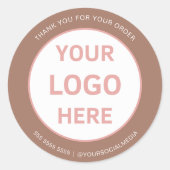 Bakkerij Custom Logo Brown Ronde Sticker (Voorkant)