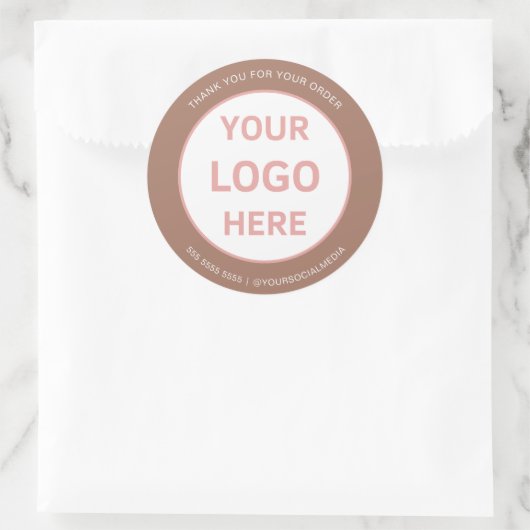 Bakkerij Custom Logo Brown Ronde Sticker (Tas)