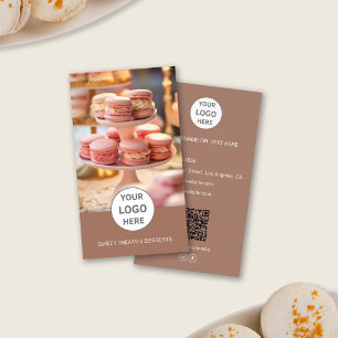 Bakkerij Custom Logo Foto QR Bruin Visitekaartje