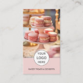 Bakkerij Custom Logo Foto QR Roze Visitekaartje (Voorkant)