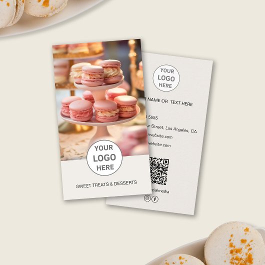 Bakkerij Custom Logo Foto QR Tan Visitekaartje
