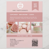 Bakkerij Custom Logo Pink Flyer (Voorkant)