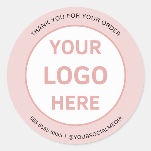 Bakkerij Custom Logo Pink Ronde Sticker (Voorkant)