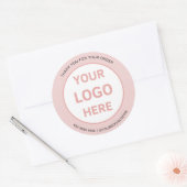 Bakkerij Custom Logo Pink Ronde Sticker (Envelop)
