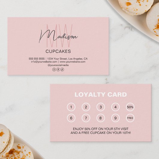 Bakkerij Custom Monogram Logo Business Reward Klantenkaartje