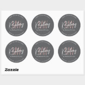 Bakkerij Custom Monogram Logo Grijs Classic Round Ronde Sticker (Vel)