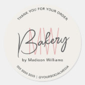 Bakkerij Custom Monogram Logo Ronde Sticker (Voorkant)