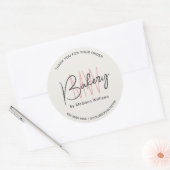 Bakkerij Custom Monogram Logo Ronde Sticker (Envelop)