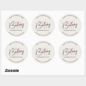 Bakkerij Custom Monogram Logo Ronde Sticker (Vel)
