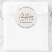 Bakkerij Custom Monogram Logo Ronde Sticker (Tas)