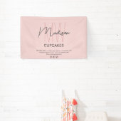 Bakkerij Custom Monogram Logo Roze Spandoek (Insitu)