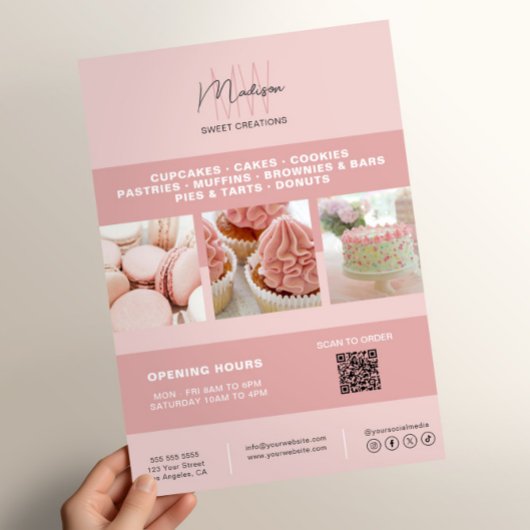 Bakkerij Custom Monogram Logo Zakelijke Marketing Flyer