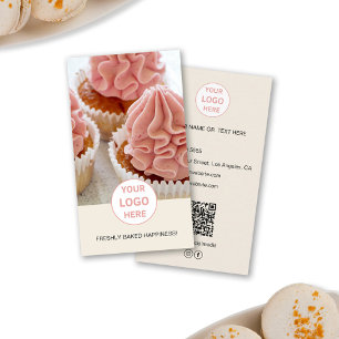 Bakkerij Custom Photo Logo QR Cream Visitekaartje