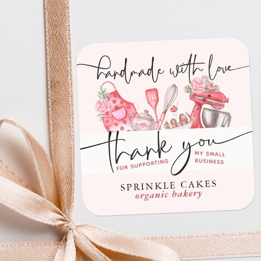 Bakkerij Dank u Klassieke Vierkante Sticker